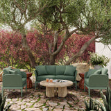 Kapri Outdoor Modular Loveseat, Moss Green-Furniture - Sofas-High Fashion Home