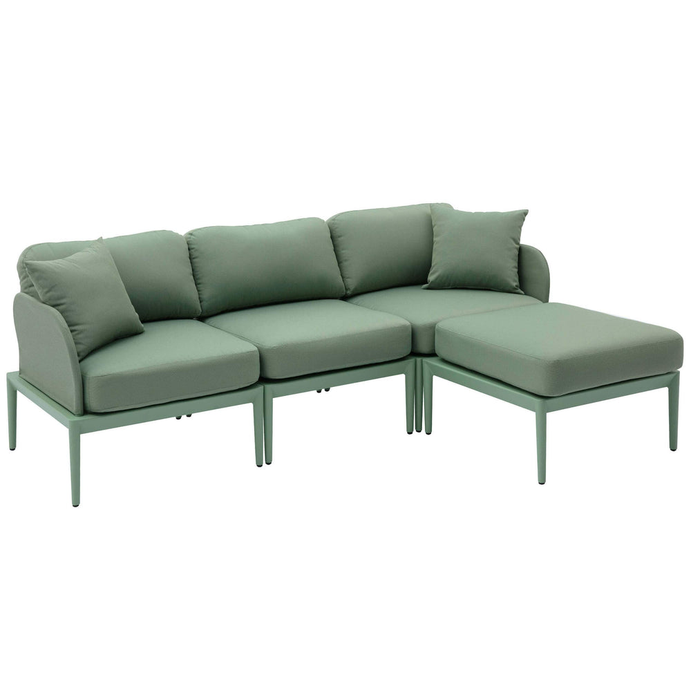 Kapri Outdoor Modular Sectional, Moss Green-Furniture - Sofas-High Fashion Home