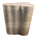 Slab Tall Side Table, Faux Travertine-Furniture - Accent Tables-High Fashion Home