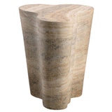 Slab Tall Side Table, Faux Travertine-Furniture - Accent Tables-High Fashion Home