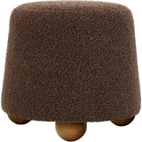 Jaine Boucle Stool, Chocolate Brown-Furniture - Benches-High Fashion Home