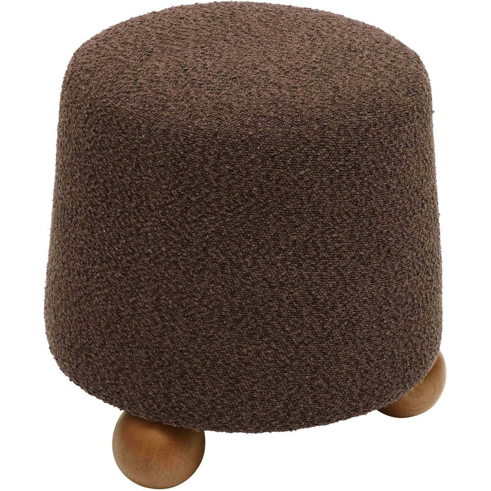 Jaine Boucle Stool, Chocolate Brown-Furniture - Benches-High Fashion Home