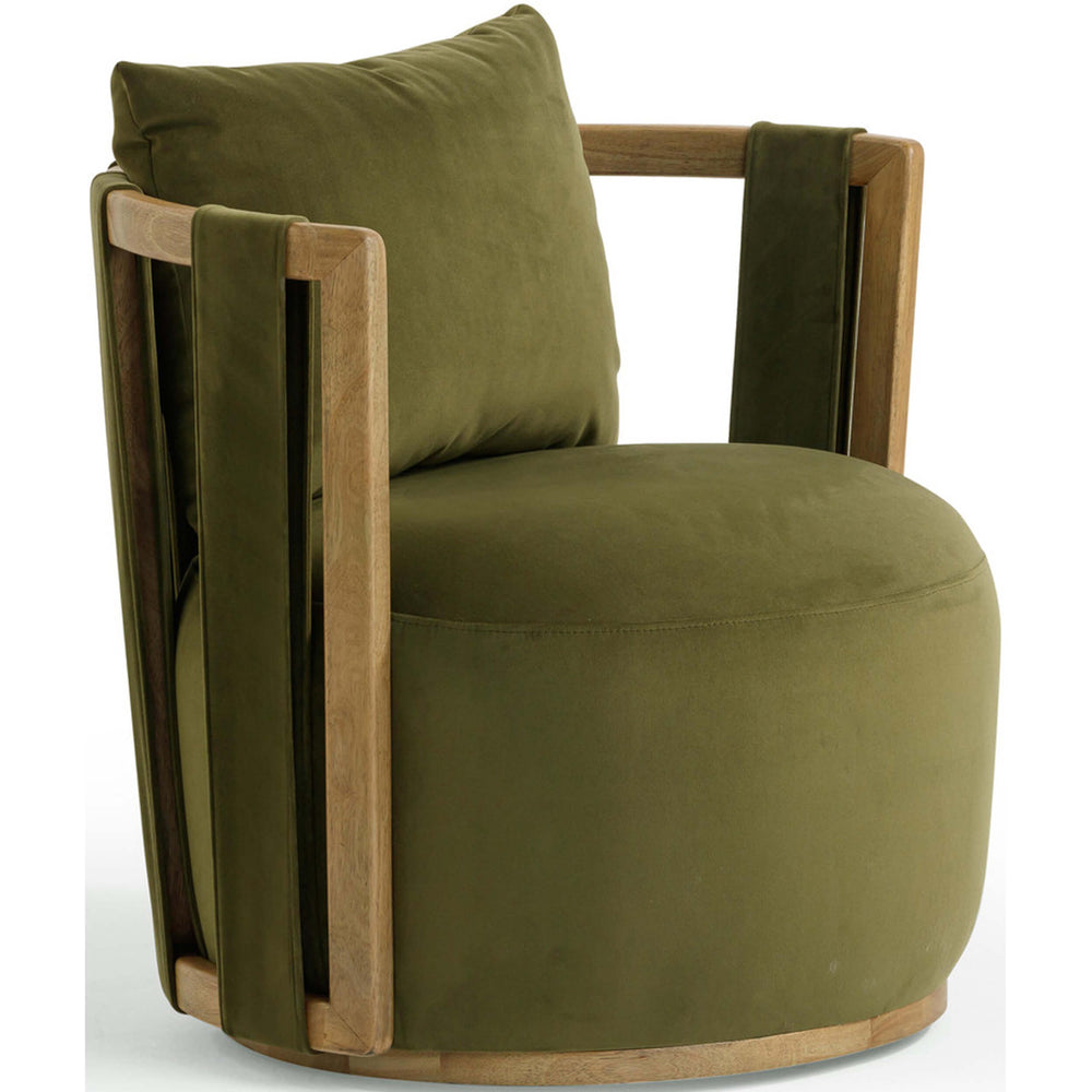 Paolo Swivel Chair, Green-Furniture - Chairs-High Fashion Home