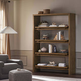 Theodore Bookcase, Rustic Amber Oak-Furniture - Storage-High Fashion Home