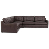 Thurlow 3 Piece Left Modular Leather Sectional, Espresso Brown-Furniture - Sofas-High Fashion Home