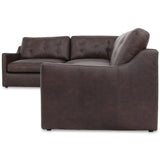 Thurlow 3 Piece Left Modular Leather Sectional, Espresso Brown-Furniture - Sofas-High Fashion Home