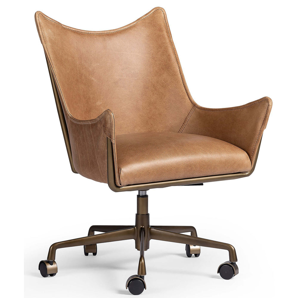 Truman Leather Desk Chair, Conroe Drift-Furniture - Office-High Fashion Home