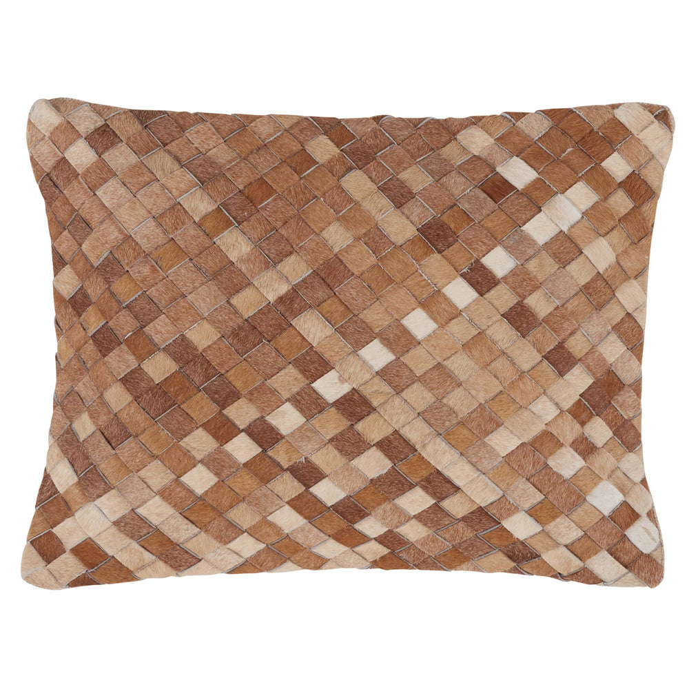 Bradley Lumbar Pillow, Brown Hide-High Fashion Home