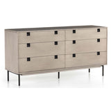 Carly 6 Drawer Dresser, Grey Wash-Furniture - Storage-High Fashion Home