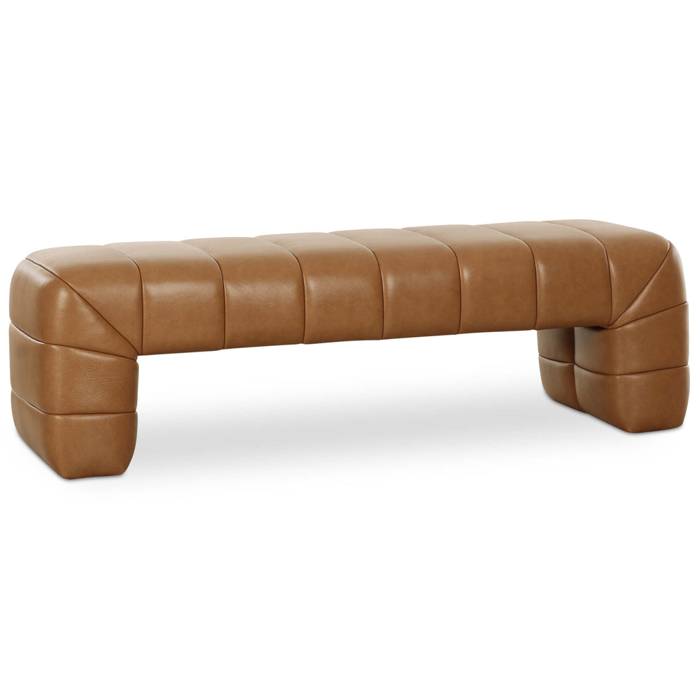 Verity Leather Bench, Tan