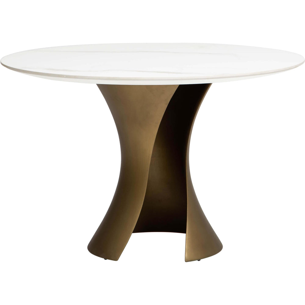 Willow Dining Table, White/Gold Base-Furniture - Dining-High Fashion Home