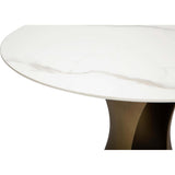 Willow Dining Table, White/Gold Base-Furniture - Dining-High Fashion Home