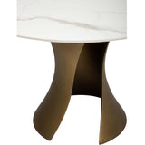 Willow Dining Table, White/Gold Base-Furniture - Dining-High Fashion Home