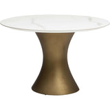 Willow Dining Table, White/Gold Base-Furniture - Dining-High Fashion Home