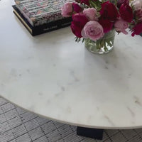 Terrell Round Coffee Table, White Marble