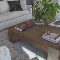 Abaso Coffee Table, Rustic Wormwood Oak