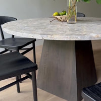 Brisa Round Dining Table, Dune Onyx