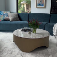 Guinevere Coffee Table, Antique Brass