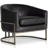 Corbin Leather Chair, Durango Smoke/Vessel Grey-Furniture - Chairs-High Fashion Home