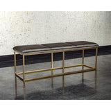 Alley Bench, Piccolo Pebble/Rustic Bronze-Furniture - Chairs-High Fashion Home