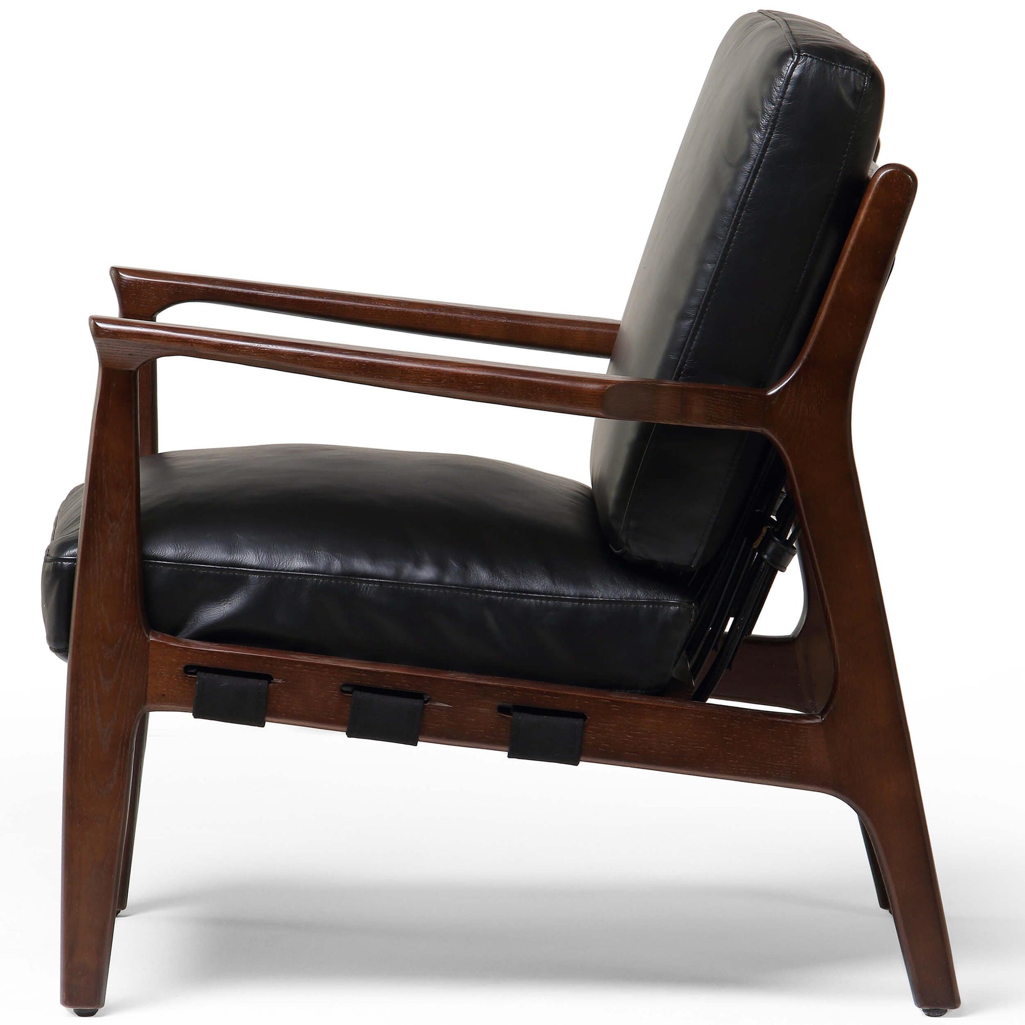 Walnut and leather online chair