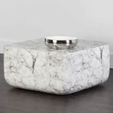 Strut Coffee Table, Marble Look-Furniture - Accent Tables-High Fashion Home