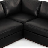 Colt 3 Piece Leather Sectional, Heirloom Black-Furniture - Sofas-High Fashion Home