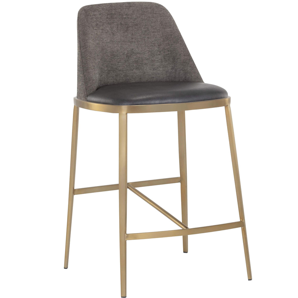 Dover Counter Stool, Brava Portabella/Sparrow Grey-Furniture - Dining-High Fashion Home