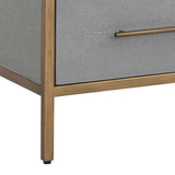 Venice Media Console, Grey Shagreen-Furniture - Storage-High Fashion Home