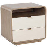 Kayden Nightstand, Cream Shagreen-Furniture - Bedroom-High Fashion Home