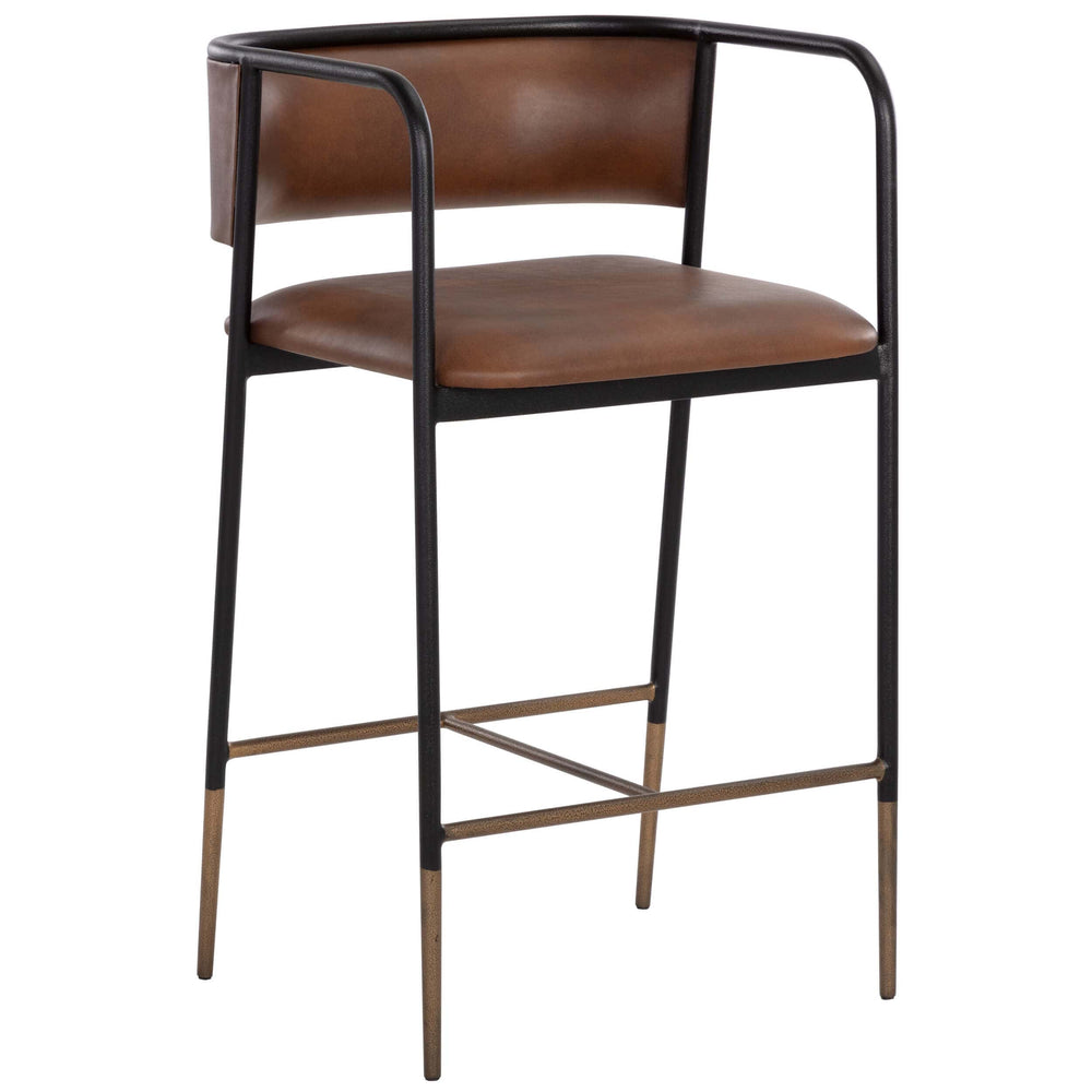 Brenan Counter Stool, Bravo Cognac-Furniture - Dining-High Fashion Home