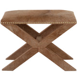 Theodora Leather Stool, Brown-High Fashion Home