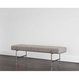 Davian Bench, Chacha Limestone-Furniture - Chairs-High Fashion Home