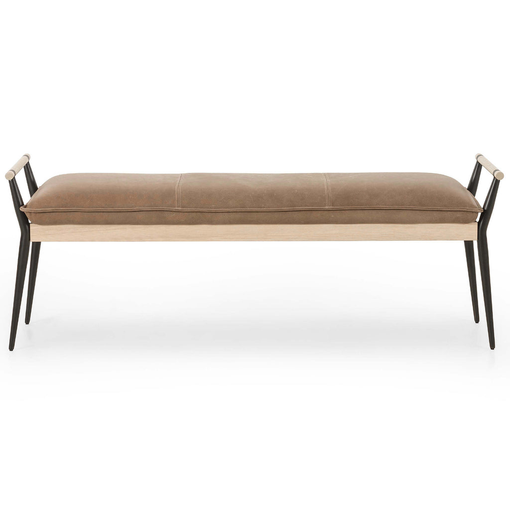 Charlotte Leather Bench, Palermo Drift – High Fashion Home