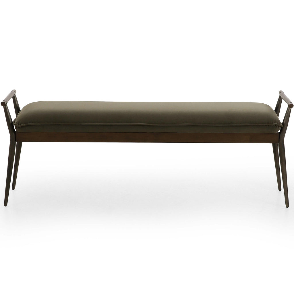 Charlotte Bench, Modern Velvet Loden – High Fashion Home