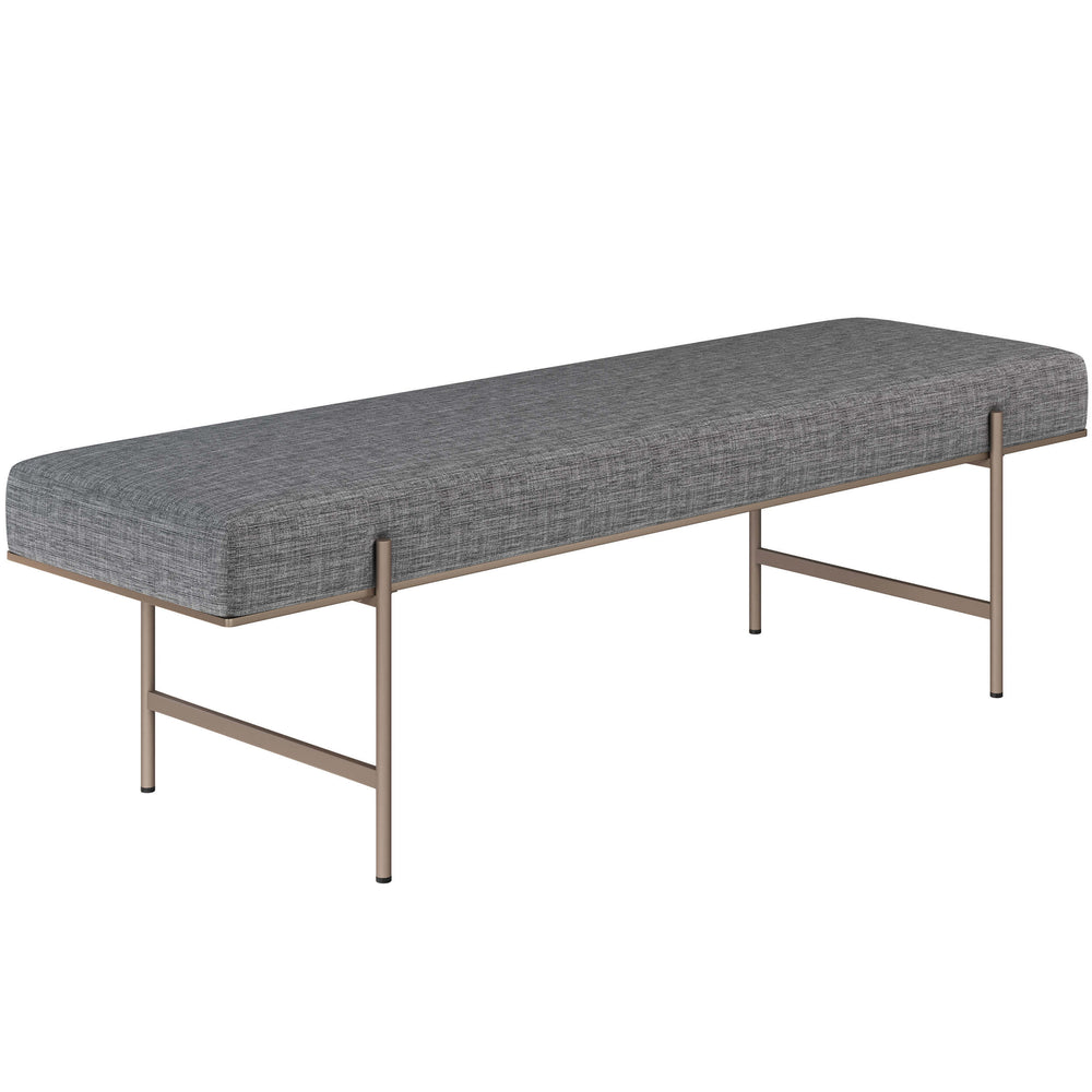 Davian Bench, Chacha Grey-Furniture - Benches-High Fashion Home