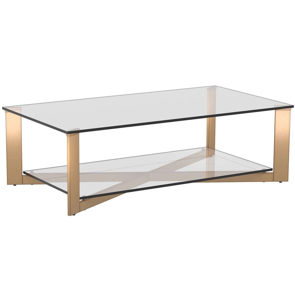 Xavier Rectangular Coffee Table, Antique Brass-Furniture - Accent Tables-High Fashion Home