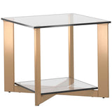 Xavier End Table, Antique Brass-Furniture - Accent Tables-High Fashion Home