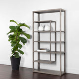 Kenzie Bookcase, Grey-Furniture - Storage-High Fashion Home