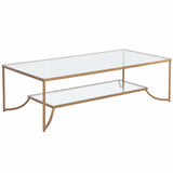 Kessler Coffee Table, Antique Brass-Furniture - Accent Tables-High Fashion Home