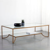 Kessler Coffee Table, Antique Brass-Furniture - Accent Tables-High Fashion Home