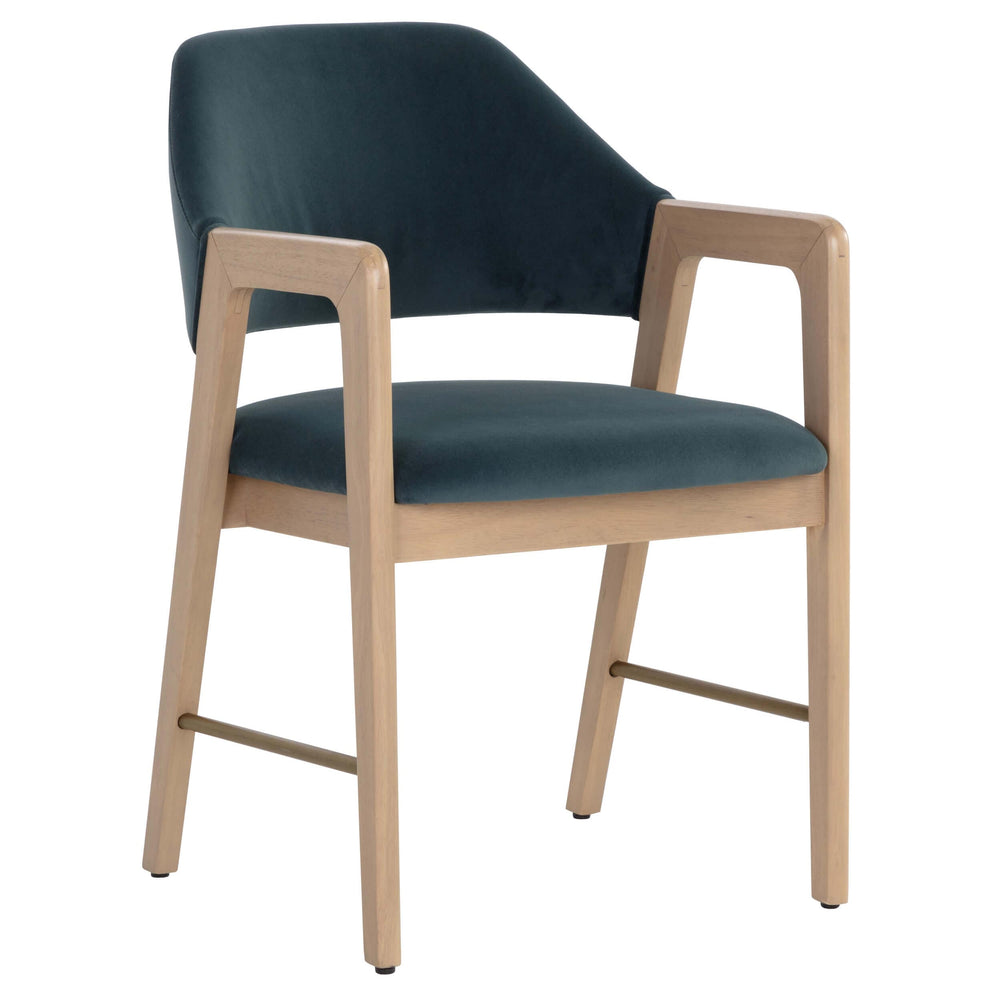 Milton Arm Chair, Meg Dusty Teal/Light Wash, Set of 2-Furniture - Dining-High Fashion Home