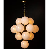 La Dame Chandelier, Swirl Glass Natural Brass-High Fashion Home