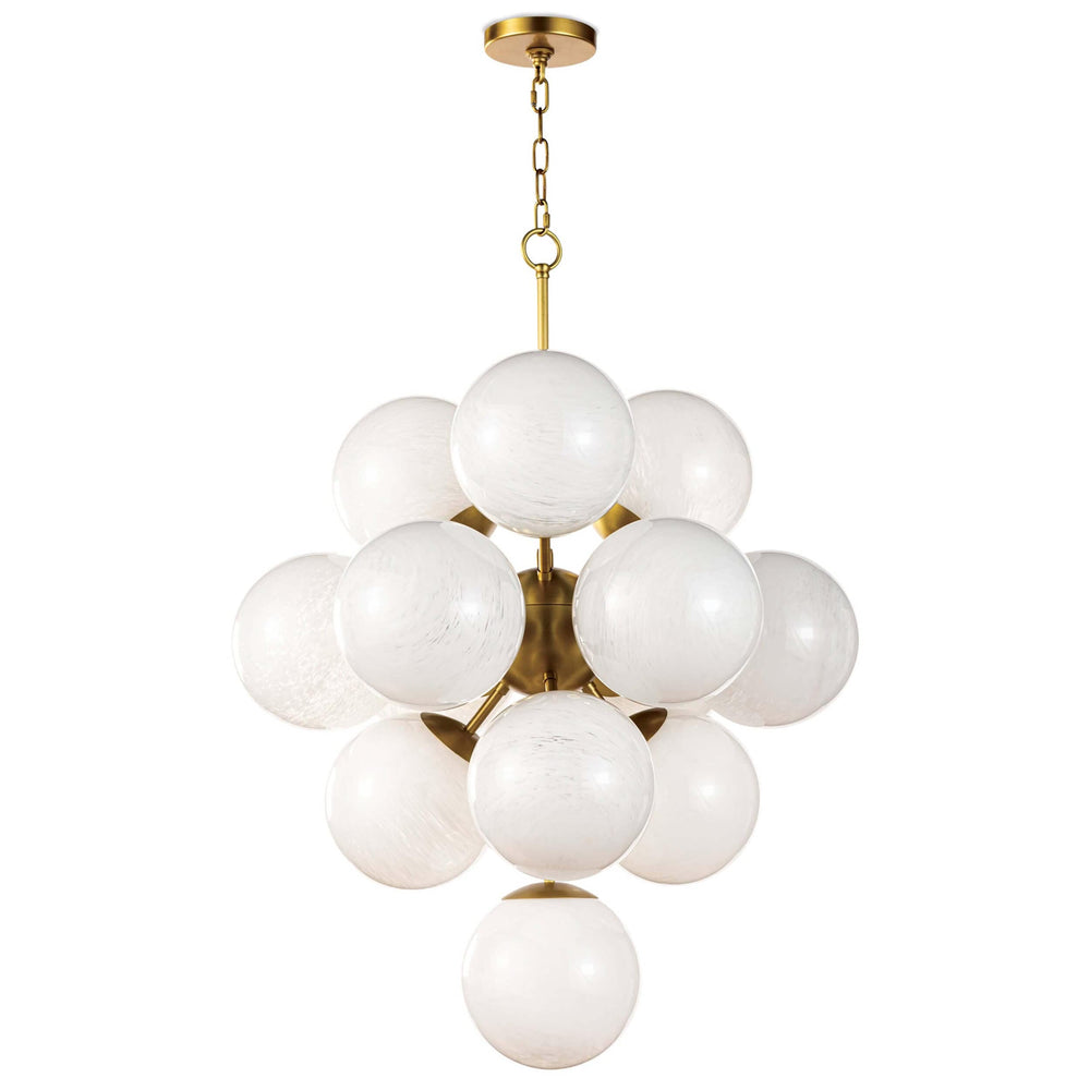 La Dame Chandelier, Swirl Glass Natural Brass-High Fashion Home