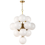 La Dame Chandelier, Swirl Glass Natural Brass-High Fashion Home