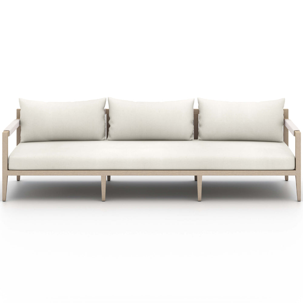 Sherwood 93" Outdoor Sofa, Natural Ivory/Washed Brown-Furniture - Sofas-High Fashion Home