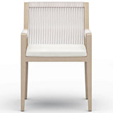 Sherwood Outdoor Dining Arm Chair, Natural Ivory/Washed Brown-Furniture - Dining-High Fashion Home