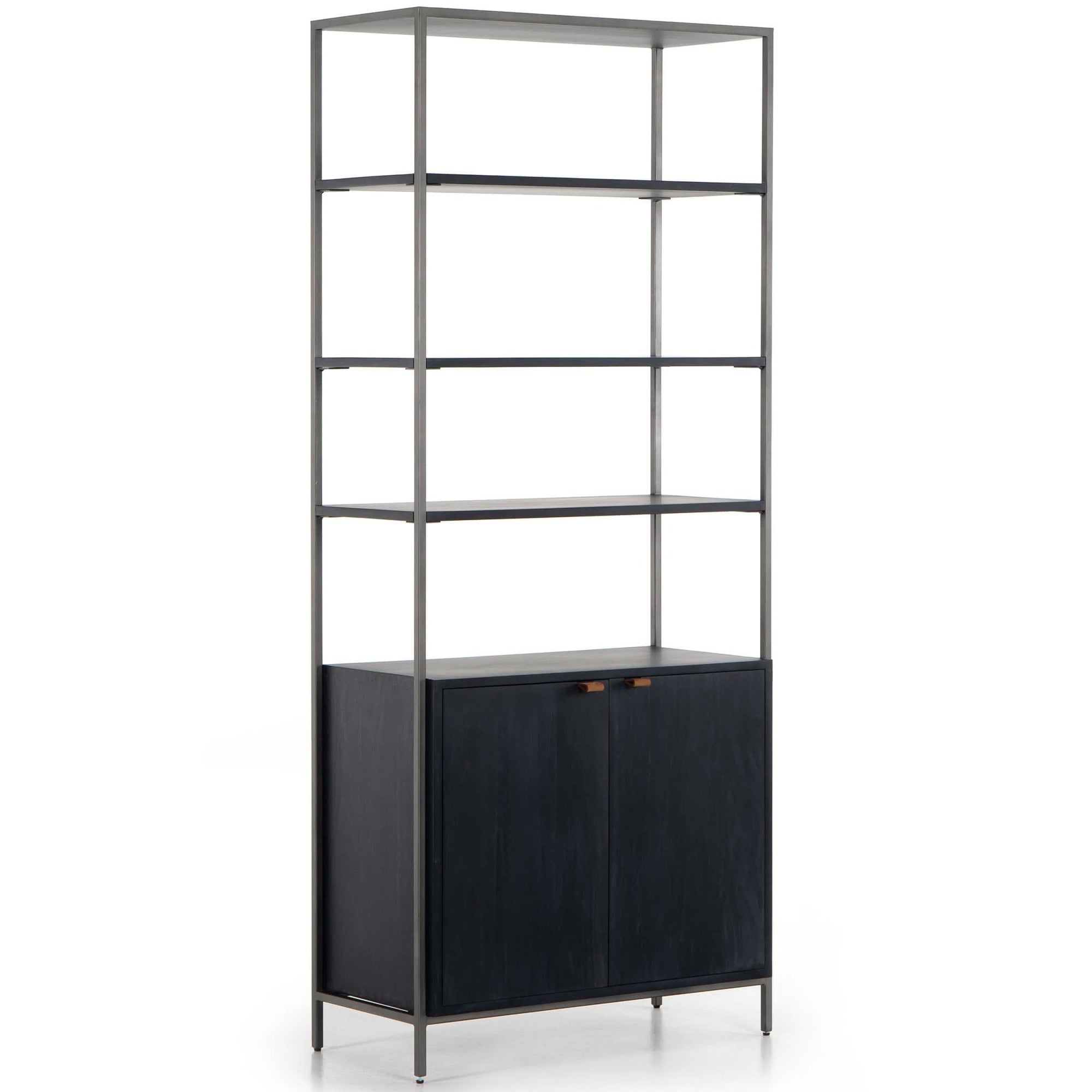 Trey Modular Wide Bookcase, Black Wash – High Fashion Home