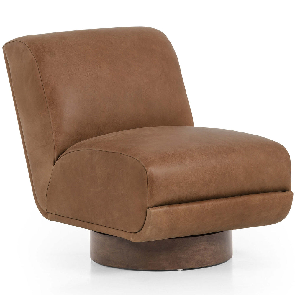 Bronwyn Leather Swivel Chair, Palermo Cognac