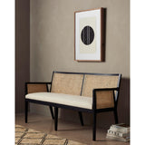 Antonia Cane Dining Bench, Brushed Ebony-Furniture - Dining-High Fashion Home